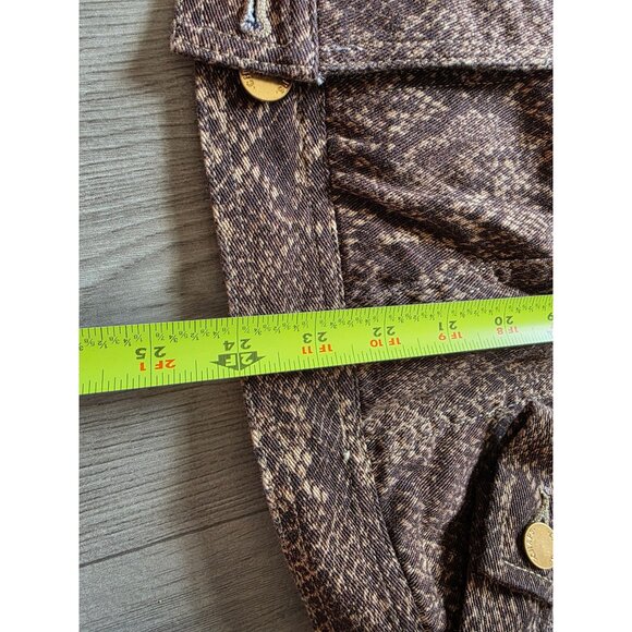 Chaps Womens 2X Snake Print Denim Jacket Brown Button-Up Cotton Blend - Picture 6 of 7